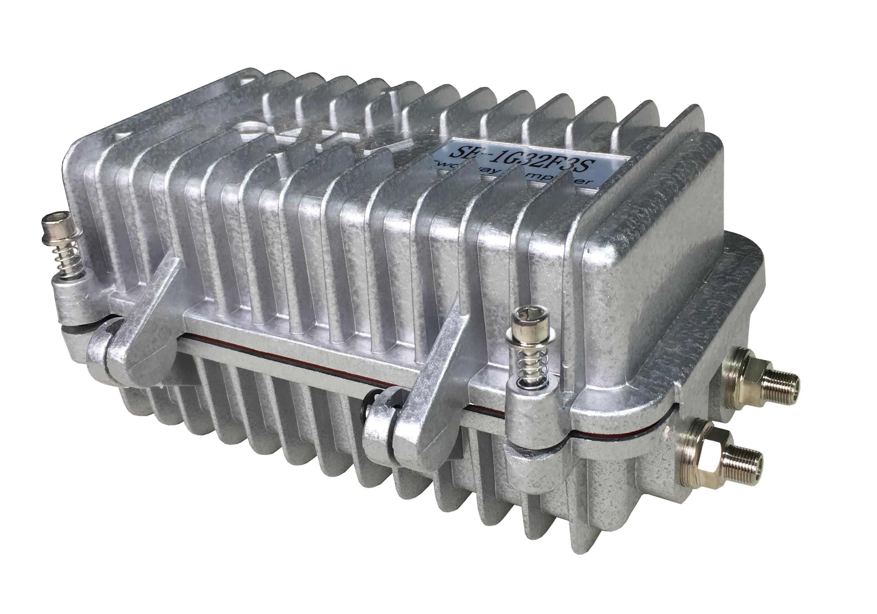 Small size trunk amplifier, 1 active outputs up to 2 with passive splitting, 1 GHz / 200 MHz